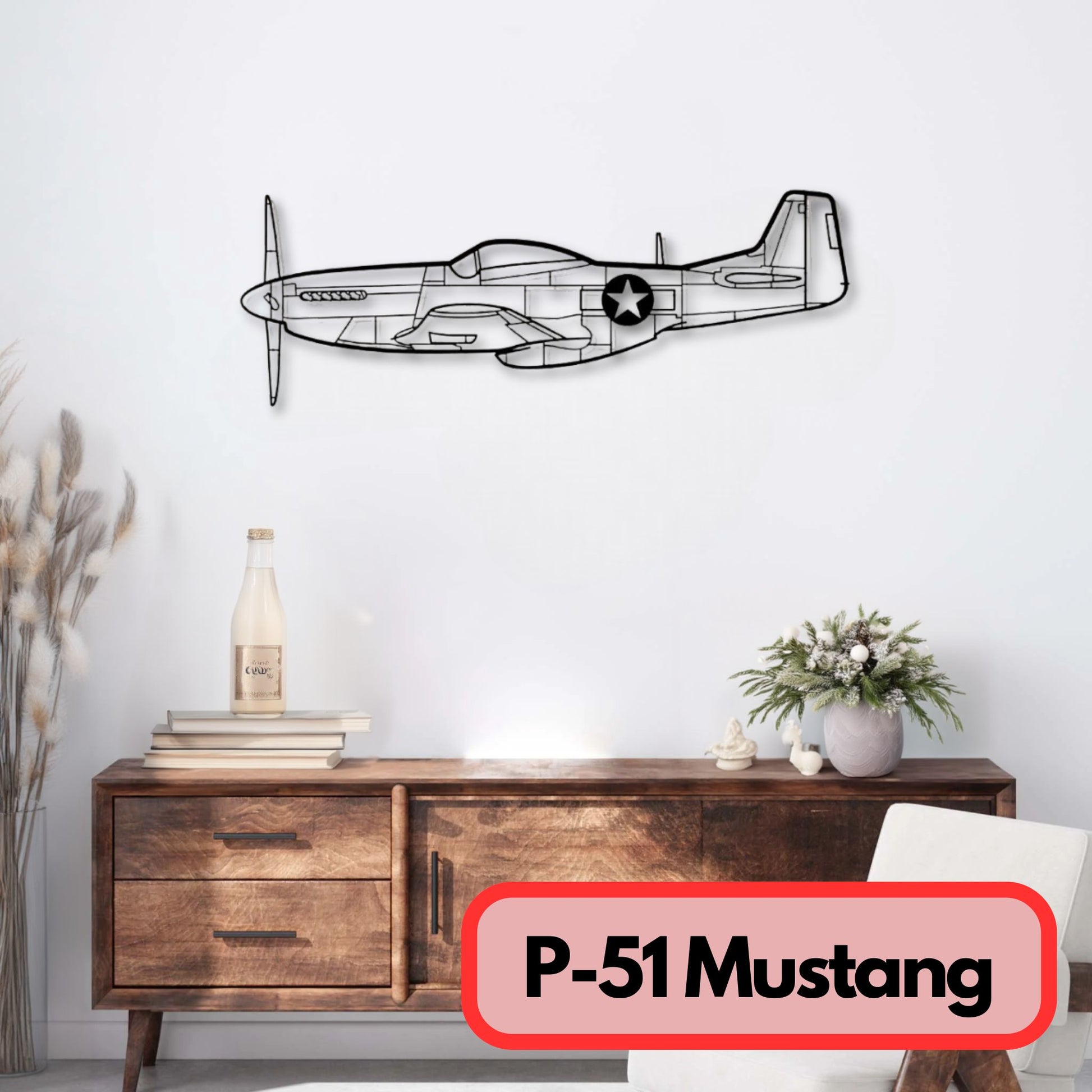 Décoration murale métal P 51 Mustang