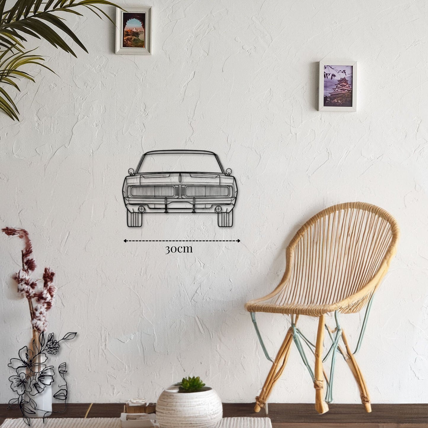 Petite décoration murale Charger 1969 Vue avant